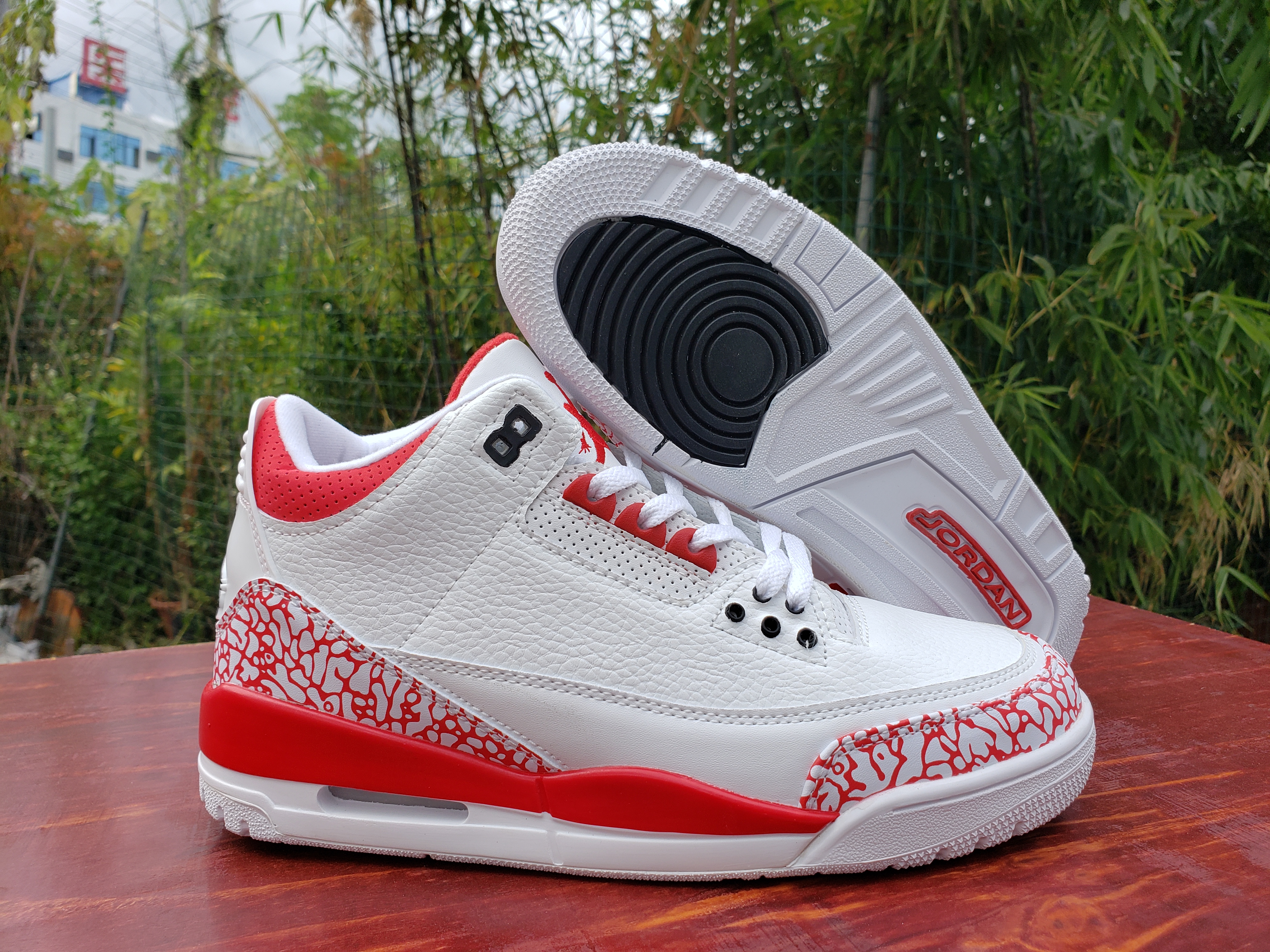 New Men Air Jordan 3 White Cement Red Shoes